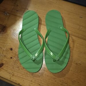 Green Flip Flop Sandals with Logo